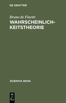 Finetti |  Wahrscheinlichkeitstheorie | eBook | Sack Fachmedien