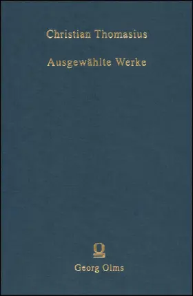 Thomasius |  Ausgewählte Werke | Buch |  Sack Fachmedien