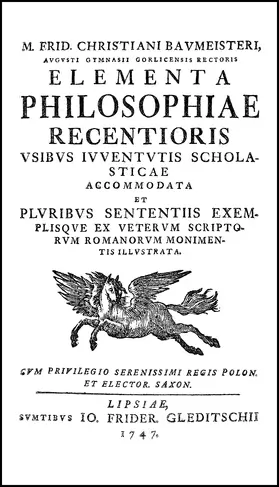 Baumeister |  Elementa Philosophiae recentioris usibus iuventutis scholasticae accomodata | Buch |  Sack Fachmedien