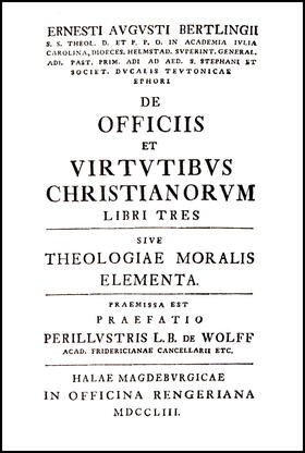 Bertling |  De officiis et virtutibus Christianorum libri tres | Buch |  Sack Fachmedien