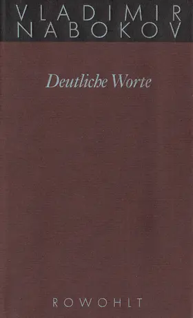 Nabokov / Zimmer |  Gesammelte Werke 20. Deutliche Worte | Buch |  Sack Fachmedien