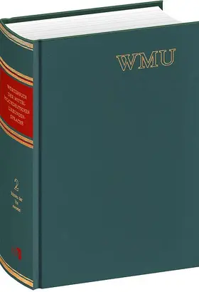 Schulze |  Wörterbuch der mittelhochdeutschen Urkundensprache (WmU) | Buch |  Sack Fachmedien