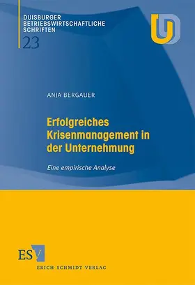 Bergauer |  Erfolgreiches Krisenmanagement in der Unternehmung | Buch |  Sack Fachmedien