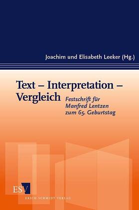 Leeker |  Text - Interpretation - Vergleich | Buch |  Sack Fachmedien