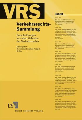 Weigelt | Verkehrsrechts-Sammlung (VRS) | Buch | 978-3-503-11244-9 | sack.de