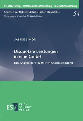 Simon |  Disquotale Leistungen in eine GmbH | Buch |  Sack Fachmedien