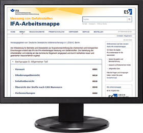 Messung von Gefahrstoffen – IFA-Arbeitsmappe - Jahresabonnement bei Kombibezug Print und Datenbank | Erich Schmidt Verlag | Datenbank | sack.de