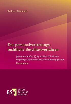 Gronimus |  Das personalvertretungsrechtliche Beschlussverfahren | eBook | Sack Fachmedien