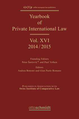 Bonomi / Paolo Romano |  Yearbook of Private International Law | Buch |  Sack Fachmedien