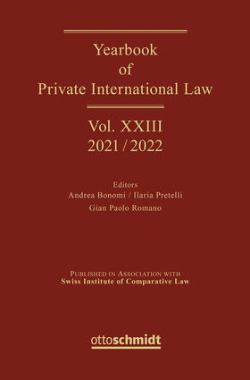 Bonomi / Pretelli / Romano |  Yearbook of Private International Law Vol. XXIII - 2021/2022 | Buch |  Sack Fachmedien
