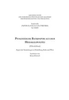 Maresch |  Ptolemäische Bankpapyri aus dem Herakleopolites (P.Herakl.Bank) | Buch |  Sack Fachmedien