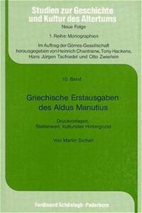 Sicherl |  Griechische Erstausgaben des Aldus Manutius | Buch |  Sack Fachmedien