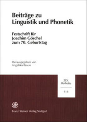Braun |  Beiträge zu Linguistik und Phonetik | Buch |  Sack Fachmedien