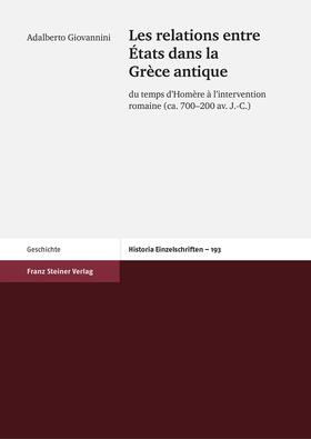 Giovannini |  Les relations entre États dans la Grèce antique | Buch |  Sack Fachmedien