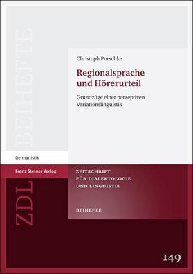 Purschke |  Regionalsprache und Hörerurteil | Buch |  Sack Fachmedien