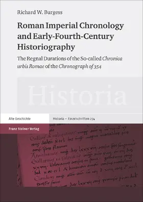 Burgess |  Roman Imperial Chronology and Early-Fourth-Century Historiography | Buch |  Sack Fachmedien