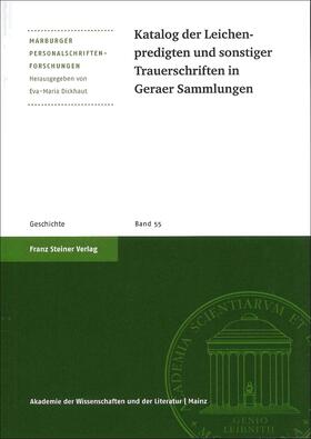  Katalog der Leichenpredigten und sonstiger Trauerschriften in Geraer Sammlungen | Buch |  Sack Fachmedien