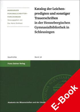  Katalog der Leichenpredigten und sonstiger Trauerschriften in der Hennebergischen Gymnasialbibliothek Schleusingen | eBook | Sack Fachmedien