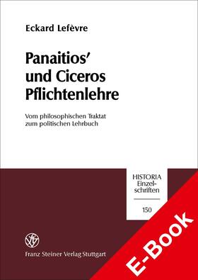 Lefèvre |  Panaitios' und Ciceros Pflichtenlehre | eBook | Sack Fachmedien
