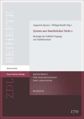 Speyer / Rauth |  Syntax aus Saarbrücker Sicht 2 | Buch |  Sack Fachmedien