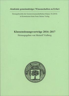 Vielberg |  Klassensitzungsvorträge 2016–2017 | Buch |  Sack Fachmedien