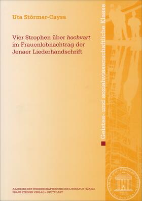 Störmer-Caysa |  Vier Strophen über "hochvart" im Frauenlobnachtrag der Jenaer Liederhandschrift | eBook | Sack Fachmedien