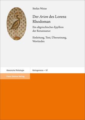 Weise |  Weise, S: "Arion" des Lorenz Rhodoman | Buch |  Sack Fachmedien
