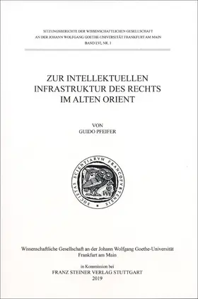 Pfeifer |  Zur intellektuellen Infrastruktur des Rechts im Alten Orient | Buch |  Sack Fachmedien