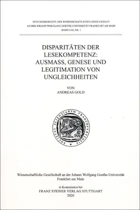 Gold |  Disparitäten der Lesekompetenz: Ausmaß, Genese und Legitimation von Ungleichheiten | Buch |  Sack Fachmedien