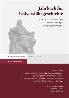 Kintzinger / Wagner |  Jahrbuch für Universitätsgeschichte 22 (2019) | Buch |  Sack Fachmedien