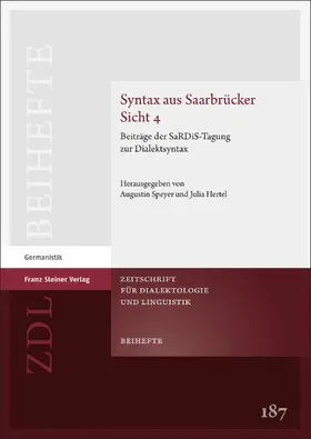 Speyer / Hertel |  Syntax aus Saarbrücker Sicht 4 | Buch |  Sack Fachmedien