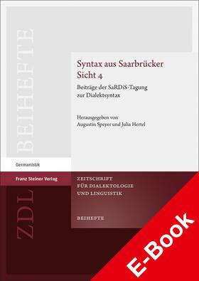 Speyer / Hertel |  Syntax aus Saarbrücker Sicht 4 | eBook | Sack Fachmedien