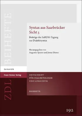 Speyer / Diener |  Syntax aus Saarbrücker Sicht 5 | Buch |  Sack Fachmedien