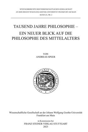 Speer |  Tausend Jahre Philosophie | Buch |  Sack Fachmedien