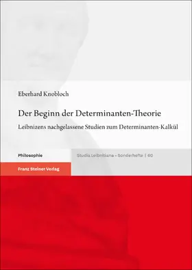 Knobloch |  Der Beginn der Determinanten-Theorie | Buch |  Sack Fachmedien