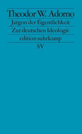 Adorno |  Jargon der Eigentlichkeit | Buch |  Sack Fachmedien