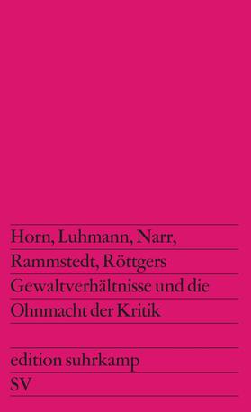 Rammstedt |  Gewaltverhältnisse und die Ohnmacht der Kritik | Buch |  Sack Fachmedien