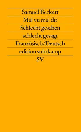 Beckett |  Mal vu mal dit | Buch |  Sack Fachmedien