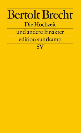 Brecht |  Die Hochzeit und andere Einakter | Buch |  Sack Fachmedien