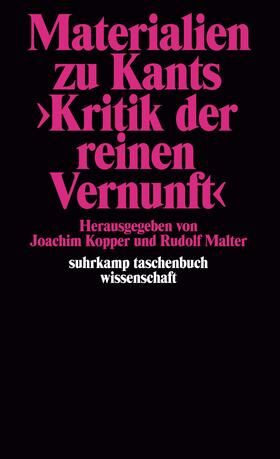 Malter / Kopper |  Materialien zu Kants »Kritik der reinen Vernunft« | Buch |  Sack Fachmedien