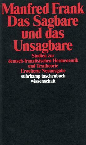 Frank | Das Sagbare und das Unsagbare | Buch | 978-3-518-27917-5 | sack.de