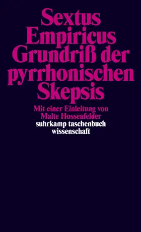 Empiricus |  Grundriß der pyrrhonischen Skepsis | Buch |  Sack Fachmedien