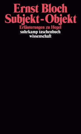 Bloch | Subjekt, Objekt. Erläuterungen zu Hegel. | Buch | 978-3-518-28157-4 | sack.de