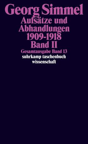 Latzel / Simmel / Rammstedt |  Gesamtausgabe 13. Aufsätze und Abhandlungen 1909 - 1918. Bd. 2 | Buch |  Sack Fachmedien