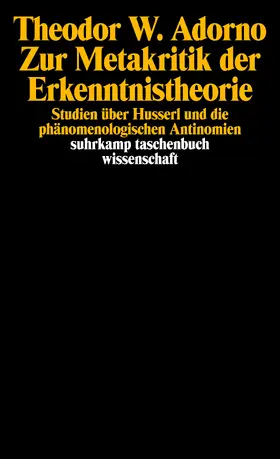 Adorno / Tiedemann |  Zur Metakritik der Erkenntnistheorie | Buch |  Sack Fachmedien