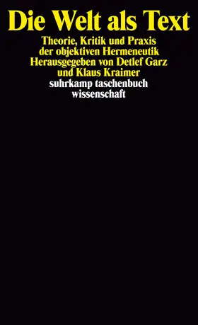 Garz / Kraimer |  Die Welt als Text | Buch |  Sack Fachmedien