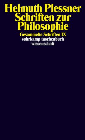 Plessner |  Plessner, H: Schriften zur Philosophie | Buch |  Sack Fachmedien