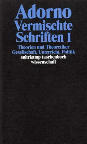 Adorno |  Gesammelte Schriften in 20 Bänden | Buch |  Sack Fachmedien