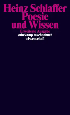 Schlaffer |  Poesie und Wissen | Buch |  Sack Fachmedien