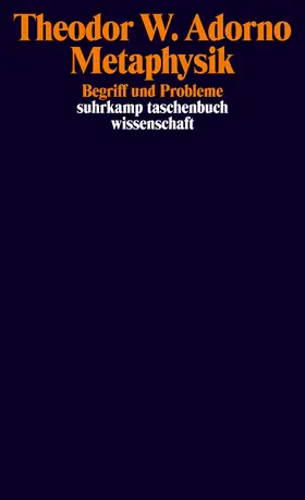 Adorno / Tiedemann |  Metaphysik (1965) | Buch |  Sack Fachmedien